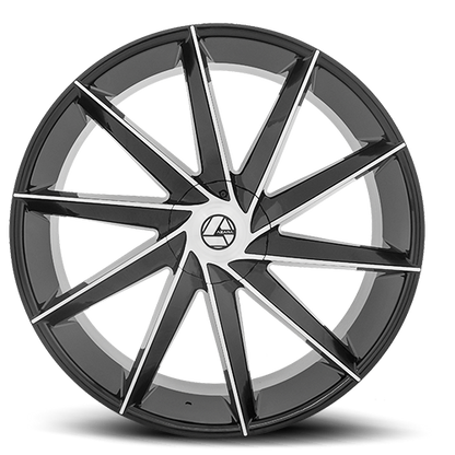 AZARA AZA-506 28X9.5 15 5X115/5X120 GLOSS BLACK & MACHINED