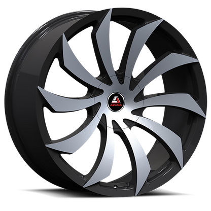 AZARA AZA-507 32X10 25 6X135/6X139.7 GLOSS BLACK & MACHINED