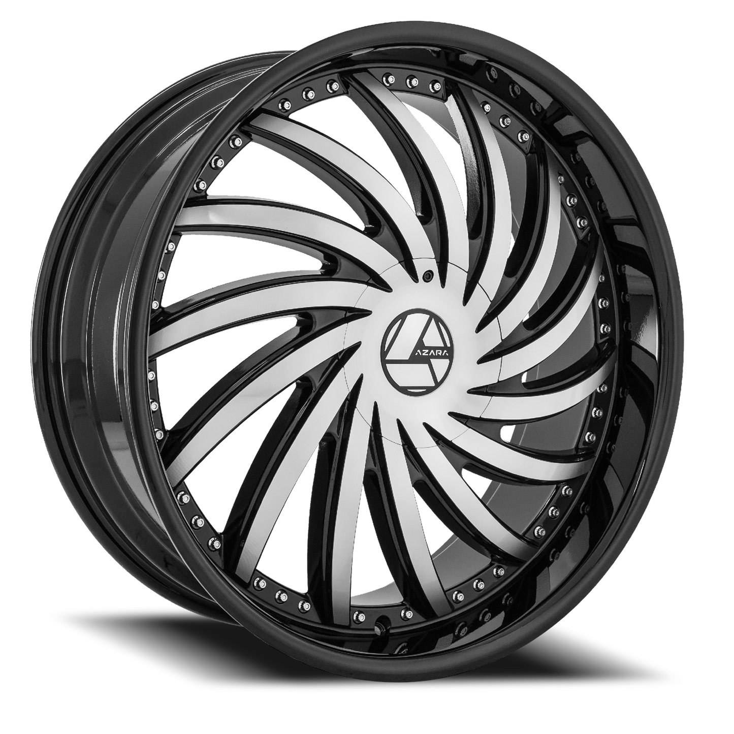 AZARA AZA-508 30X9.5 15 BLANK GLOSS BLACK & MACHINED