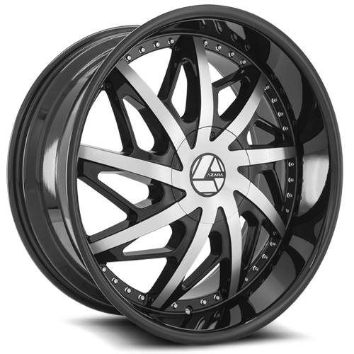 AZARA AZA-510 22X9.5 25 6X135/6X139.7 GLOSS BLACK & MACHINED