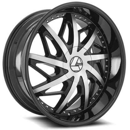 AZARA AZA-510 22X9.5 25 6X135/6X139.7 GLOSS BLACK & MACHINED