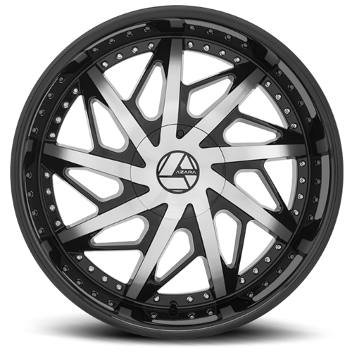 AZARA AZA-510 22X9.5 25 6X135/6X139.7 GLOSS BLACK & MACHINED