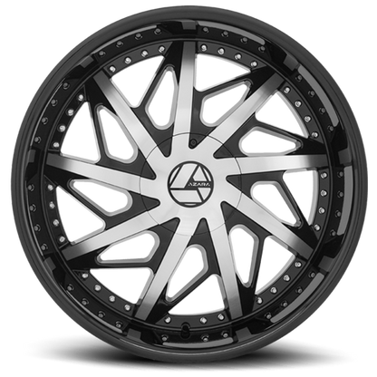 AZARA AZA-510 22X9.5 25 6X135/6X139.7 GLOSS BLACK & MACHINED