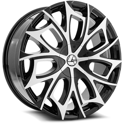 AZARA AZA-512 20X8.5 35 5X112/5X114.3 GLOSS BLACK & MACHINED