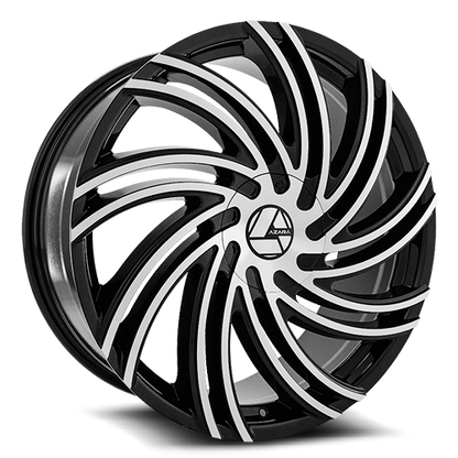 AZARA AZA-514 22X8.5 38 5X114.3/5X120 GLOSS BLACK & MACHINED