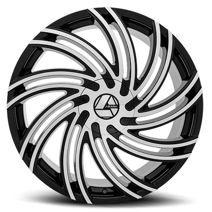 AZARA AZA-514 22X9.5 15 5X115/5X120 GLOSS BLACK & MACHINED