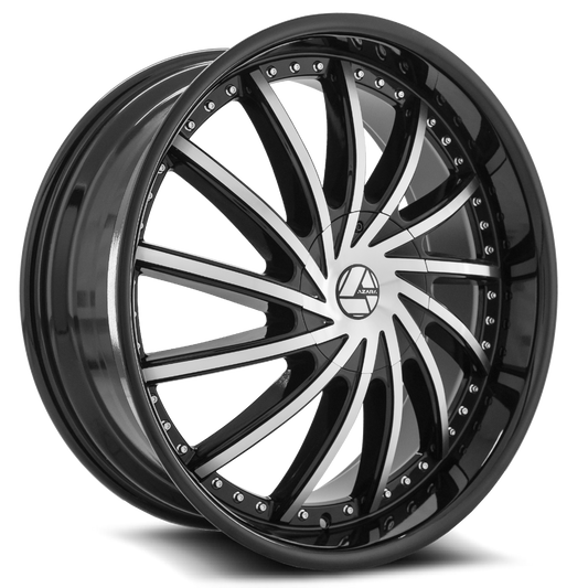 AZARA AZA-517 24X9 35 5X115/5X120 GLOSS BLACK & MACHINED