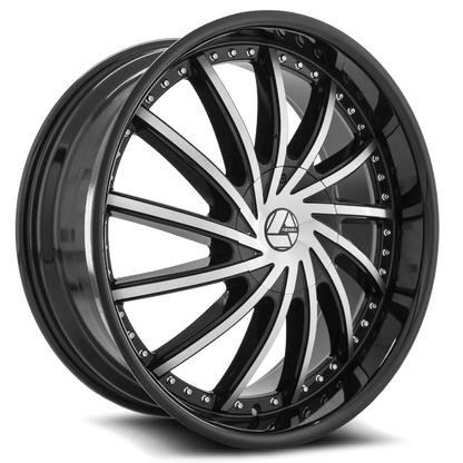 AZARA AZA-517 24X9 25 6X135/6X139.7 GLOSS BLACK & MACHINED