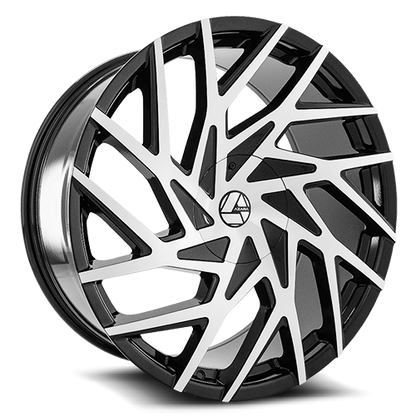 AZARA AZA-518 24X9 25 6X135/6X139.7 GLOSS BLACK & MACHINED