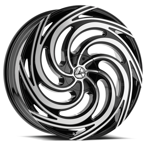 AZARA AZA-519 28X9.5 15 5X115/5X120 GLOSS BLACK & MACHINED