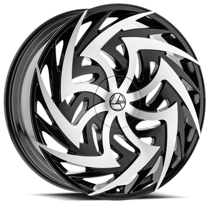 AZARA AZA-520 20X8.5 35 5X114.3/5X120 GLOSS BLACK & MACHINED