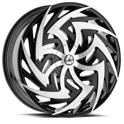 AZARA AZA-520 24X9 18 5X115/5X120 GLOSS BLACK & MACHINED