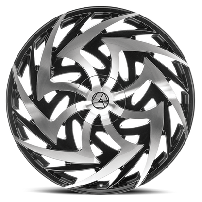 AZARA AZA-520 26X9.5 15 5X115/5X120 GLOSS BLACK & MACHINED