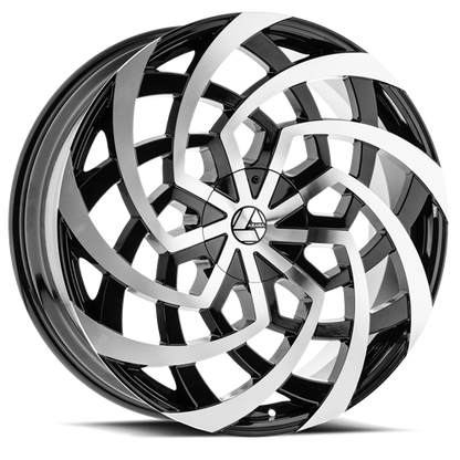 AZARA AZA-521 20X8.5 35 5X110/5X114.3 GLOSS BLACK & MACHINED