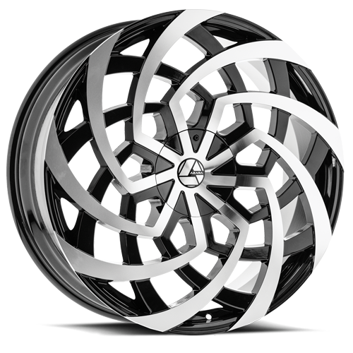 AZARA AZA-521 22X8.5 38 5X114.3/5X120 GLOSS BLACK & MACHINED