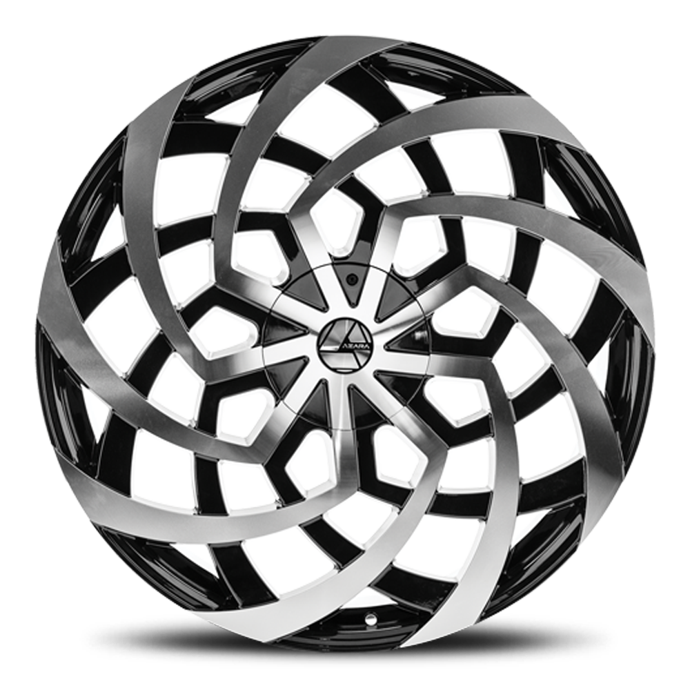 AZARA AZA-521 22X8.5 38 5X112/5X114.3 GLOSS BLACK & MACHINED