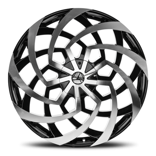 AZARA AZA-521 20X8.5 35 5X110/5X114.3 GLOSS BLACK & MACHINED
