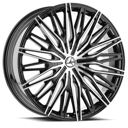 AZARA AZA-522 22X9.5 25 6X135/6X139.7 GLOSS BLACK & MACHINED