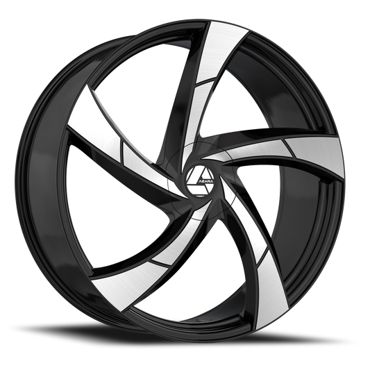 AZARA AZA-524 20X8.5 35 5X114.3/5X120 GLOSS BLACK & MACHINED