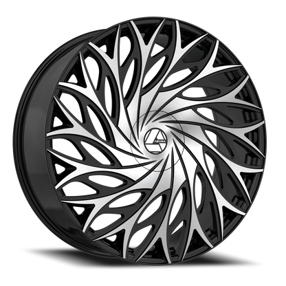 AZARA AZA-525 26X9.5 32 5X115/5X120 GLOSS BLACK & MACHINED