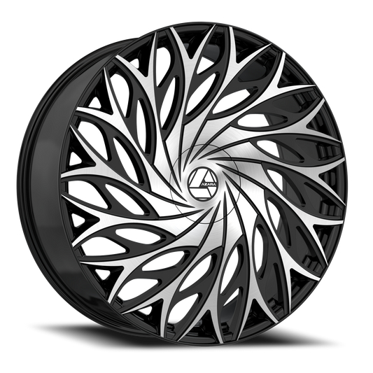 AZARA AZA-525 18X8 35 5X114.3/5X120 GLOSS BLACK & MACHINED