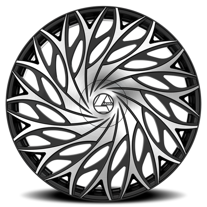 AZARA AZA-525 22X9.5 15 5X115/5X120 GLOSS BLACK & MACHINED