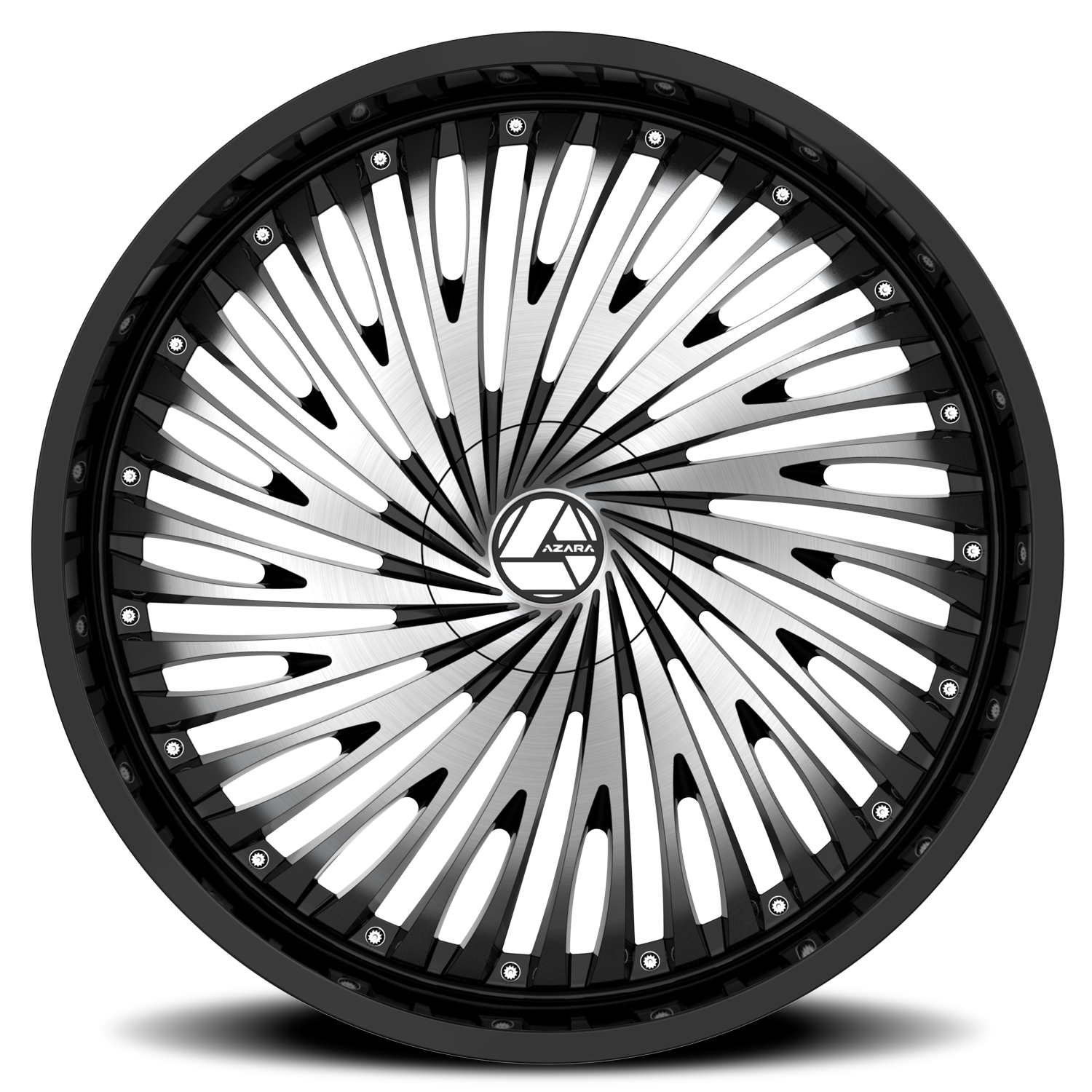 AZARA AZA-526 24X9 15 5X115/5X120 GLOSS BLACK & MACHINED