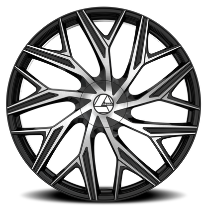 AZARA AZA-527 20X8.5 35 5X114.3/5X120 GLOSS BLACK & MACHINED