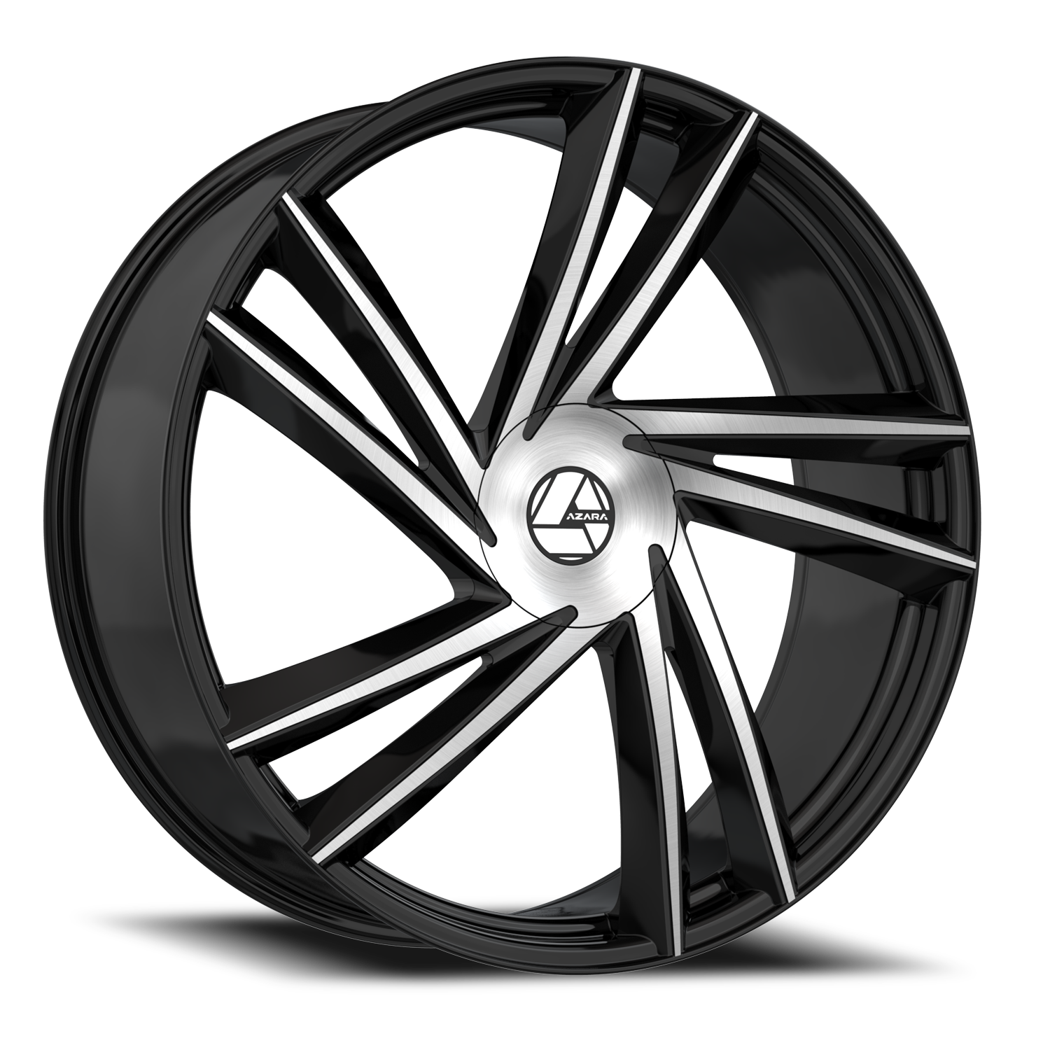 AZARA AZA-529 22X8.5 38 5X112/5X114.3 GLOSS BLACK & MACHINED
