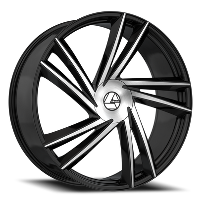 AZARA AZA-529 18X8 35 5X112/5X114.3 GLOSS BLACK & MACHINED