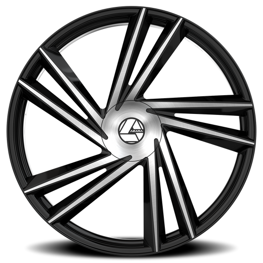 AZARA AZA-529 26X9.5 15 5X115/5X120 GLOSS BLACK & MACHINED