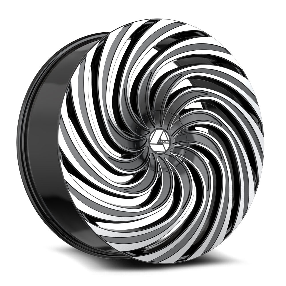 AZARA AZA-535 24X9 15 5X115/5X120 GLOSS BLACK & MACHINED
