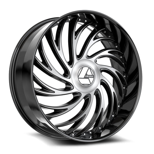 AZARA AZX-101 24X9.0 15 5X115/5X120 GLOSS BLACK & MACHINED