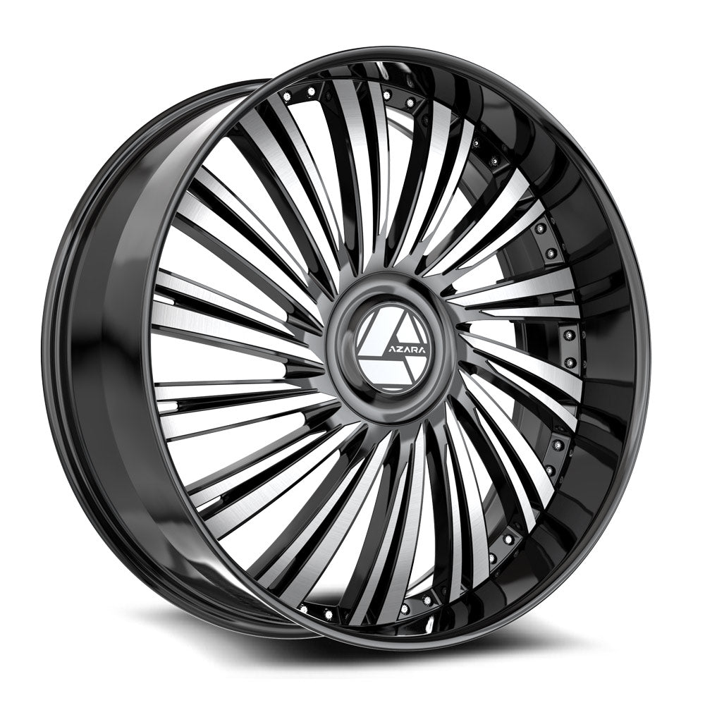 AZARA AZX-102 28X9.5 22 6X135/6X139.7 GLOSS BLACK & MACHINED