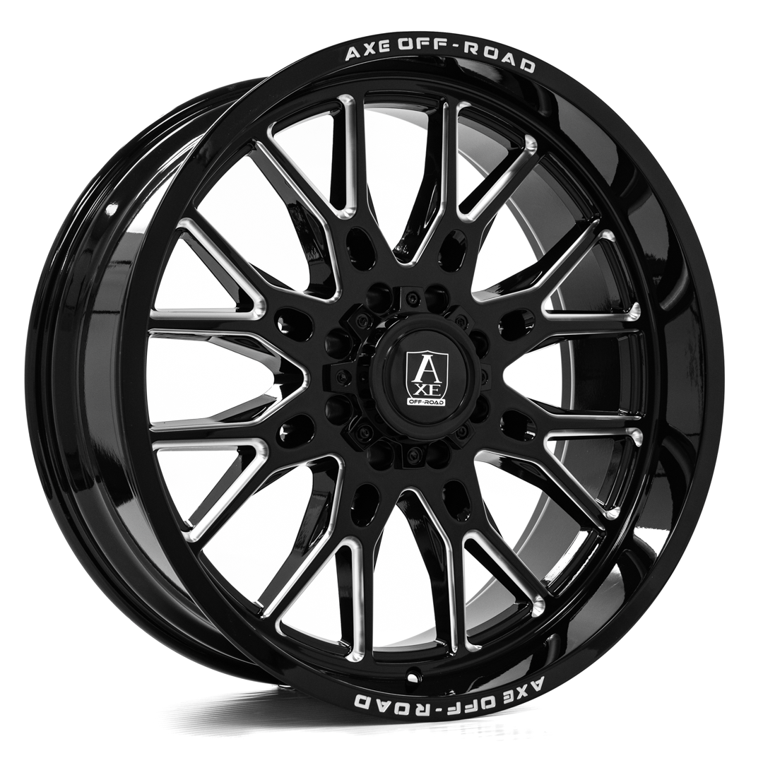 AXE ATLAS 24x10 -19 8x180 GLOSS BLACK MILLED
