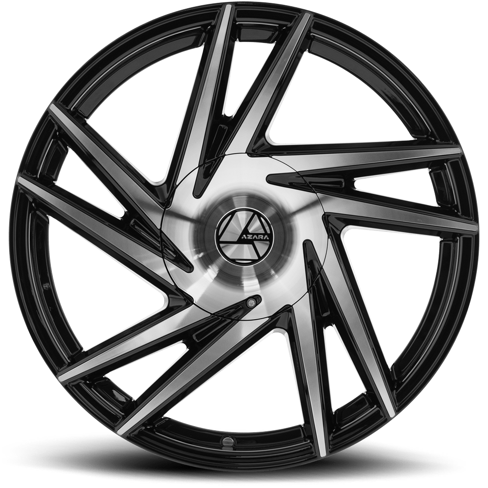 AZARA AZA-529 22X9.5 15 BLANK GLOSS BLACK & MACHINED