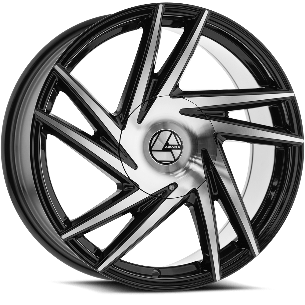 AZARA AZA-529 22X9.5 15 BLANK GLOSS BLACK & MACHINED