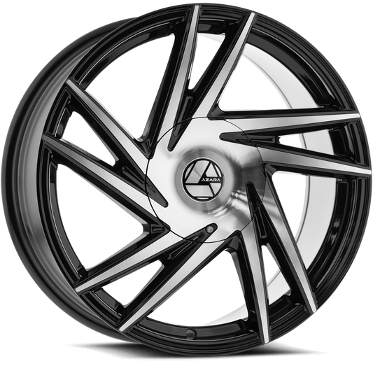 AZARA AZA-529 22X9.5 15 BLANK GLOSS BLACK & MACHINED