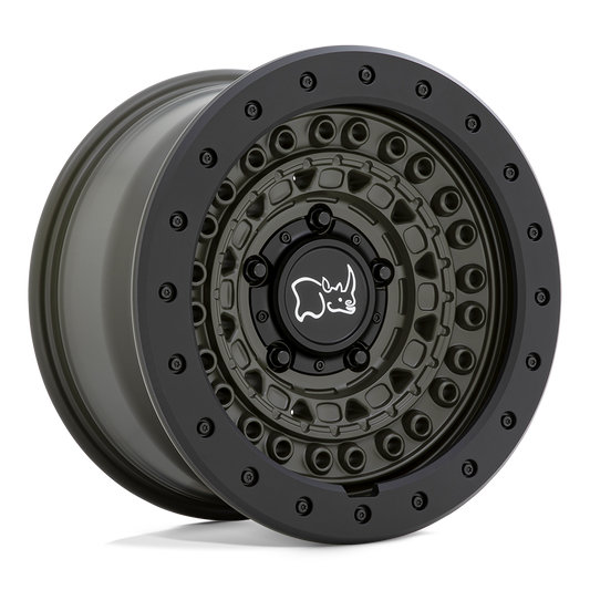 Black Rhino Hard Alloys BARRICADE - 20x9 -18mm 5x127 OLIVE DRAB GREEN W/ BLK ROCK Wheel | 2090BCD-85127N71