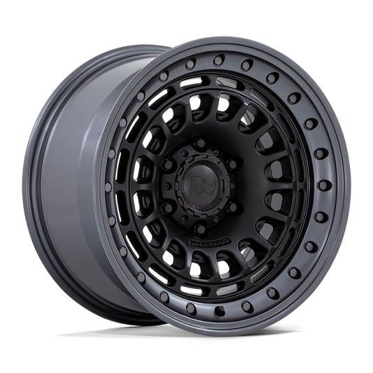 BLACK RHINO HARD ALLOYS BR014 SAHARA 17x9 -12 5x127 MATTE BLACK W/ GUNMETAL LIP