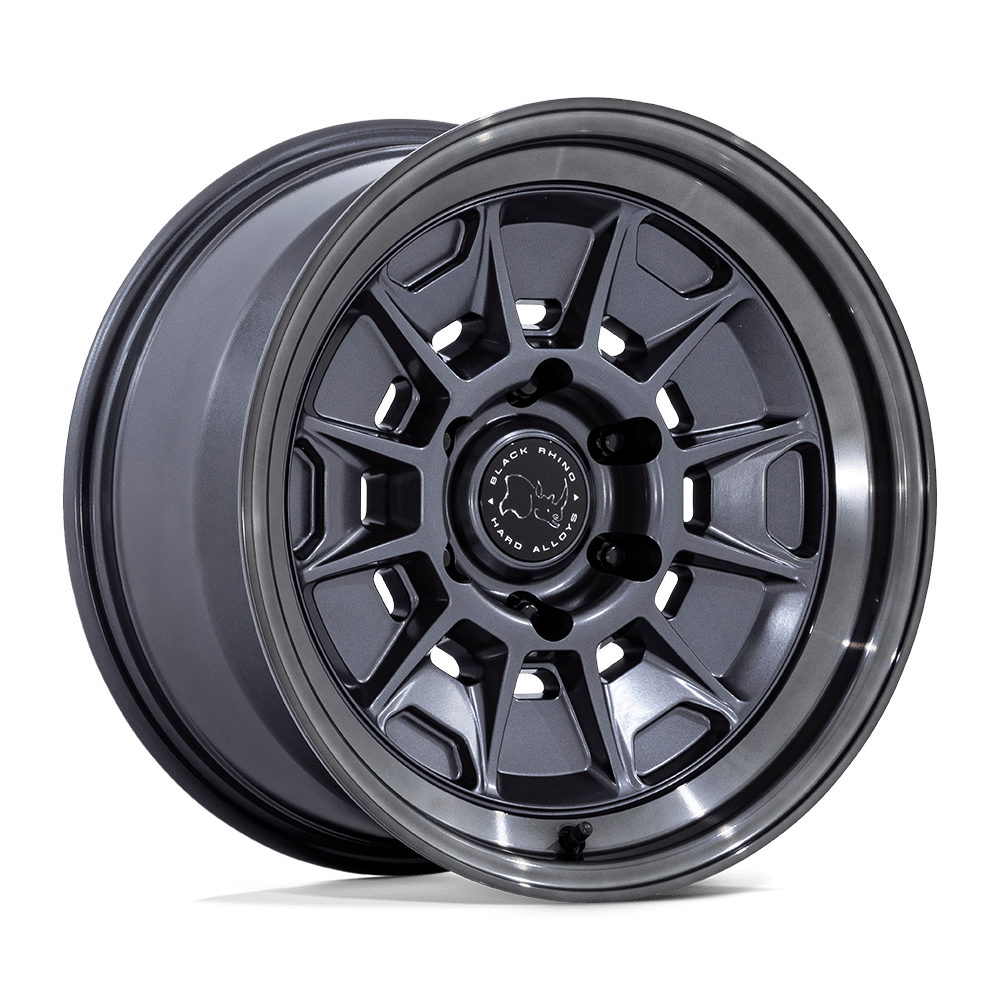 BLACK RHINO HARD ALLOYS BR021 MONDO 18x9 12 6x139.7 MATTE GUNMETAL W/ G-GRAY LIP