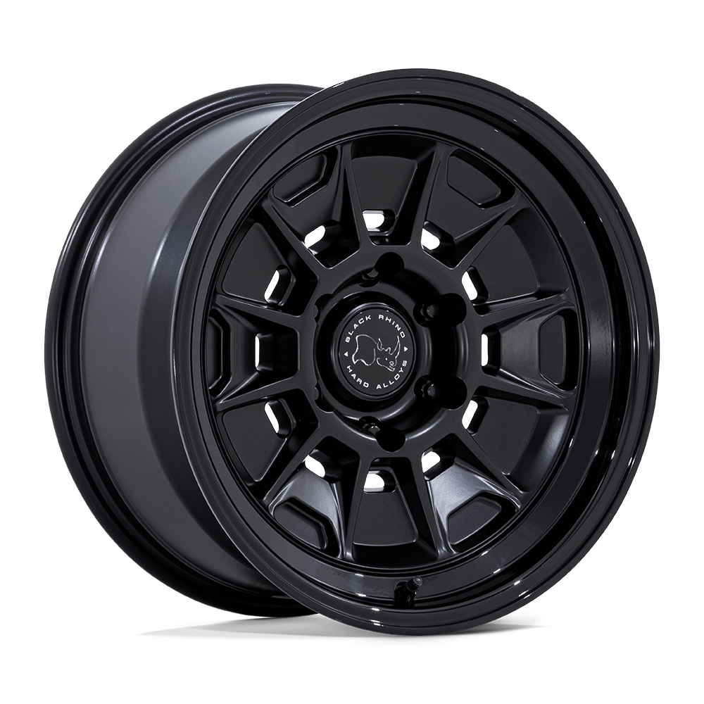 BLACK RHINO HARD ALLOYS BR021 MONDO 18x9 12 6x139.7 MATTE BLACK W/ GLOSS BLACK LIP