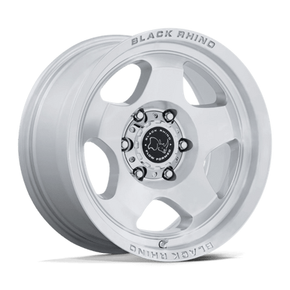 BLACK RHINO HARD ALLOYS BR031 SOL 17X8 38 6X135 GLOSS SILVER W/ MACHINED FACE