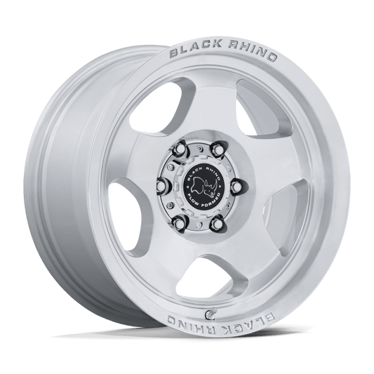 BLACK RHINO HARD ALLOYS BR031 SOL 17X8 38 5X110 GLOSS SILVER W/ MACHINED FACE