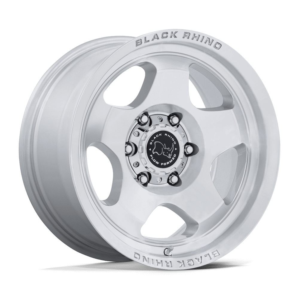 BLACK RHINO HARD ALLOYS BR031 SOL 17X8 38 6X135 GLOSS SILVER W/ MACHINED FACE