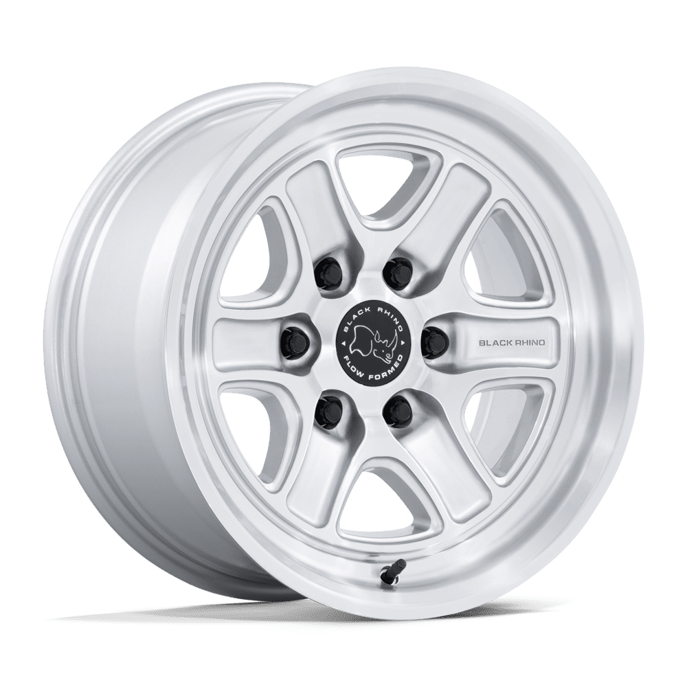 BLACK RHINO HARD ALLOYS BR032 ECHO 17X8.5 25 6X139.7 GLOSS SILVER W/ MACHINED FACE