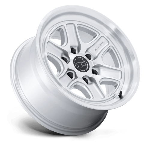 BLACK RHINO HARD ALLOYS BR032 ECHO 18X9 12 8X180 GLOSS SILVER W/ MACHINED FACE