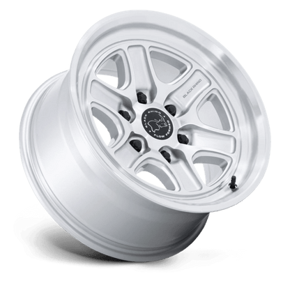 BLACK RHINO HARD ALLOYS BR032 ECHO 18X9 12 8X180 GLOSS SILVER W/ MACHINED FACE
