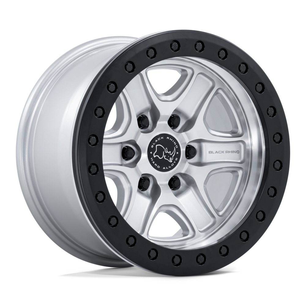 Black Rhino Hard Alloys BR200 ECHO TRAIL LOCK BEADLOCK - 18x9 12mm 6x139.7 HYPER SILVER W/ MACHINED FACE Wheel | BR200SD18906812