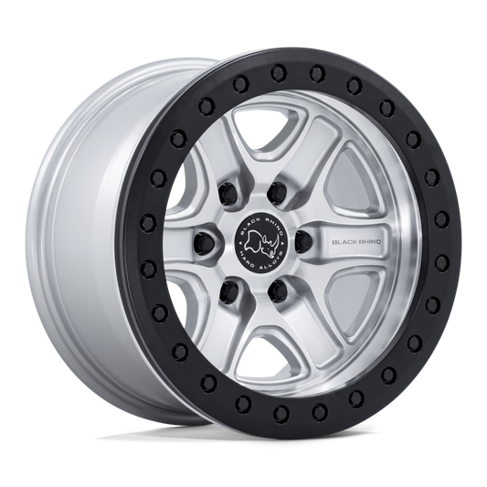 Black Rhino Hard Alloys BR200 ECHO TRAIL LOCK BEADLOCK - 18x9 12mm 6x135 HYPER SILVER W/ MACHINED FACE Wheel | BR200SD18906312